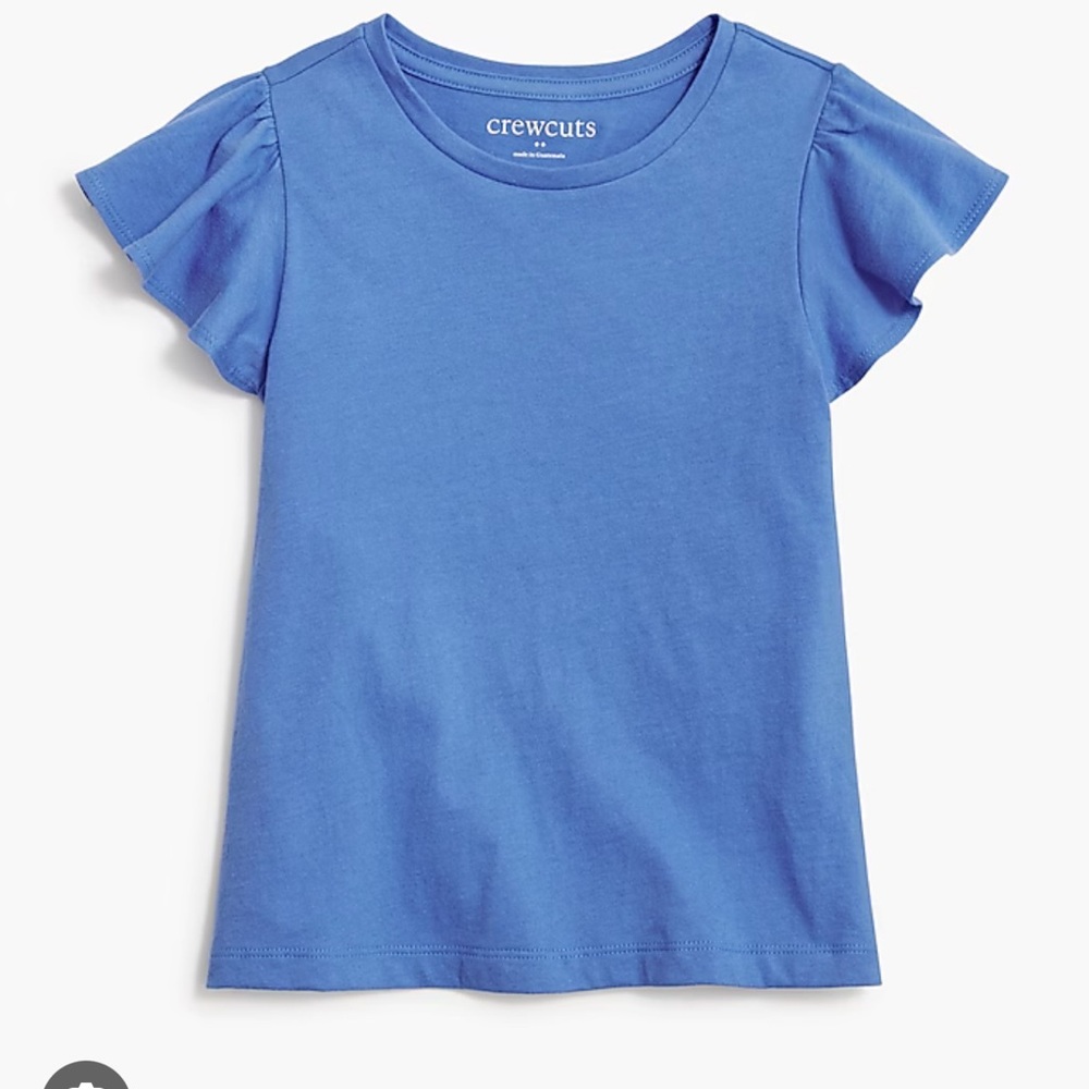 crewcuts Girls' Short Sleeve Ruffle Tee - Blue